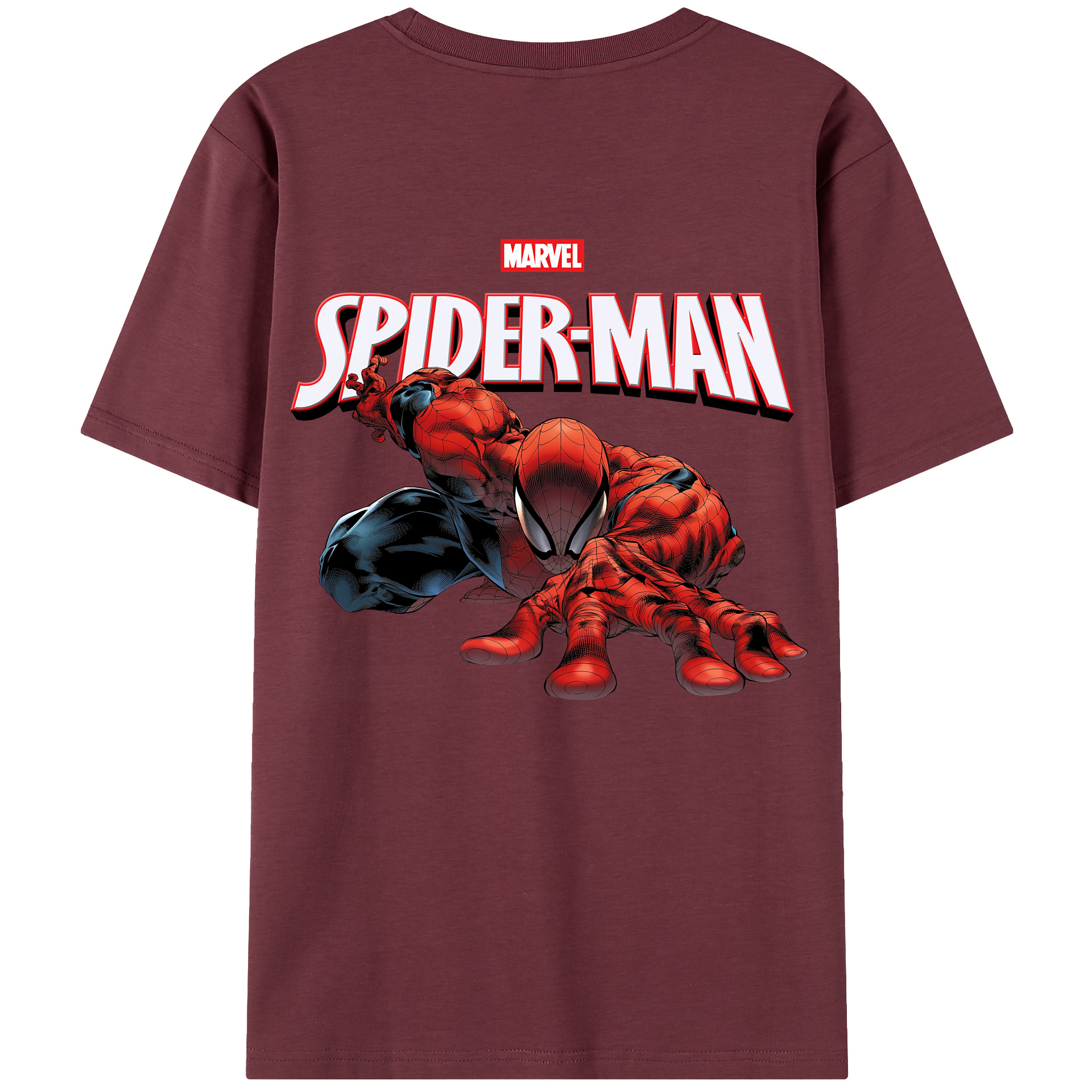 （画像用） Spider Man スパイダーマン 綿100％半袖Tシャツ（背面プリント）